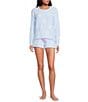 HONEYDEW Snow Angel Chenille Frosty Stars Print Coordinating Sleep Shorts, Color:Frosty Stars - Image 3
