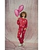 HONEYDEW Star Seeker Lounge Knit Heart Print Top & Joggers Pajama Set, Color:Cherry Hearts - Image 5