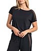 Honeylove Blisswear Short Sleeve Coordinating Top, Color:Midnight - Image 1