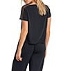 Honeylove Blisswear Short Sleeve Coordinating Top, Color:Midnight - Image 2