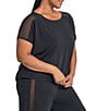 Honeylove Blisswear Short Sleeve Coordinating Top, Color:Midnight - Image 5