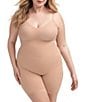 Color:Sand - Image 1 - Plus Size Mid-Thigh Bodysuit