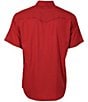 Hooey Short Sleeve SOL Solid Red Traditional Western Pearl Snap Shirt - Image 2