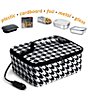 Color:Houndstooth - Image 2 - Portable Mini Oven and Food Warmer Houndstooth Print Lunch Bag 12V