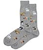 Color:Grey Heather - Image 1 - Dogs Of The World Crew Socks