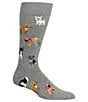 Color:Grey Heather - Image 2 - Dogs Of The World Crew Socks