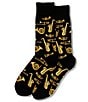 Hot Sox Jazz Instruments Crew Socks, Color:Black - Image 2
