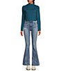 Color:Summer Flame - Image 3 - Hudson Holy Flare High Waisted Raw Hem Ankle Jeans