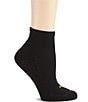 HUE Air Cushion Sport Quarter Top Moisture Control Socks, 3 Pack, Color:Black - Image 1