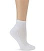 HUE Air Cushion Sport Quarter Top Moisture Control Socks, 3 Pack, Color:White - Image 1