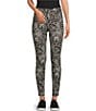 Color:Grey - Image 1 - Baby Leopard High Rise Ankle Leggings