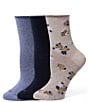 HUE Cropped Jean Mini Crew Sock, 3-Pack - Image 1