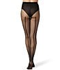 HUE Dotted Back Seam Sheer Control Top Tights, Color:Black - Image 2