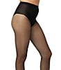 HUE Dotted Back Seam Sheer Control Top Tights, Color:Black - Image 3