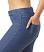 HUE Fleece Lined Denim Jeggings, Color:Medium Wash - Image 3