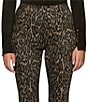 HUE Leopard Denim High Rise Baby Bootcut Leggings - Image 4