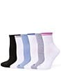 HUE Micro Stripe Sport Mini Crew Socks, 6 Pack - Image 1