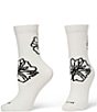 HUE Placed Flower Crew Socks, 2 Pack, Color:Ivory/Black - Image 2