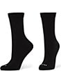 HUE Placed Flower Crew Socks, 2 Pack, Color:Ivory/Black - Image 3