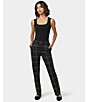HUE Plaid Pull-On Mid Rise Trouser Leggings, Color:Brown/Black - Image 3