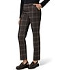 HUE Plaid Pull-On Trouser Leggings, Color:Brown - Image 3