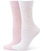 HUE Pointelle Argyle Boot Crew Sock, 2 Pack - Image 4