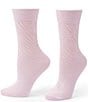 HUE Pointelle Argyle Boot Crew Sock, 2 Pack - Image 6