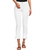 Color:White - Image 1 - Ruffle Distressed Denim Cropped Ruffle Hem Jeans