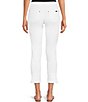 Color:White - Image 2 - Ruffle Distressed Denim Cropped Ruffle Hem Jeans