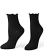 HUE Solid Ruffle Edge Ankle Sock, 3-Pack - Image 2