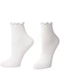 HUE Solid Ruffle Edge Ankle Sock, 3 pack - Image 4