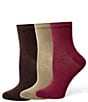 HUE Solid Sleek Mini Crew Sock, 3-Pack - Image 1
