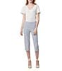 HUE Spring Stripe Pedal Pusher Capri Leggings, Color:Blue Stripe - Image 3