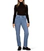 HUE Stovepipe Ultra Soft Denim Mid Rise Straight Let Pants - Image 2