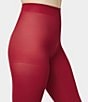 HUE Super-Opaque Control Top Tights, Color:Jester Red - Image 2
