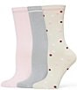 HUE Super Soft Dot Crew Socks, 3-Pack - Image 1