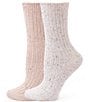 HUE Tweed Ribbed Crew Socks, 2-Pack - Image 2