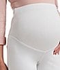 Color:White - Image 3 - Ultra Soft Denim Maternity Skimmer Leggings