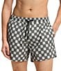 Hugo Boss Aaron Stacked-Logo Check Print 4.72#double; Inseam Swim Trunks - Image 1