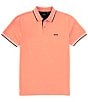 Color:Light Red - Image 1 - BOSS Slim-Fit Paul Short Sleeve Polo Shirt