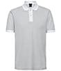 Color:White - Image 1 - BOSS Slim-Fit Phillipson Two-Tone Short Sleeve Polo Shirt