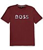 Color:Open Brown - Image 1 - BOSS Thompson Digital Print Logo Short Sleeve T-Shirt