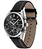 Color:Black - Image 3 - Men's Champion Chronograph Leather Strap Watch