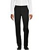Color:Black - Image 1 - Genius Slim Fit Flat Front Dress Pants