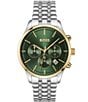 Color:Silver - Image 1 - Men's Avery Quartz Chronograph Green Dial Stainless Steel Bracelet Watch