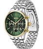 Color:Silver - Image 2 - Men's Avery Quartz Chronograph Green Dial Stainless Steel Bracelet Watch