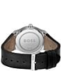 Color:Black - Image 3 - Men's Candor Quartz Analog Black Leather Strap Watch