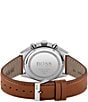 Color:Brown - Image 2 - Men's Chronograph Champion Brown Perforated Leather Strap Watch