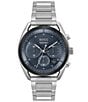 Color:Silver - Image 1 - Men's Chronograph Stainless Steel Bracelet Watch