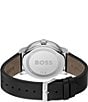 Color:Black - Image 3 - Men's Contender Multifunction Black Leather Strap Watch